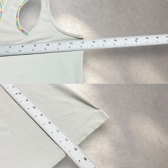 Lululemon Cool Racerback Tank Top w/ Rainbow Trim Straps - Picture 6 of 6